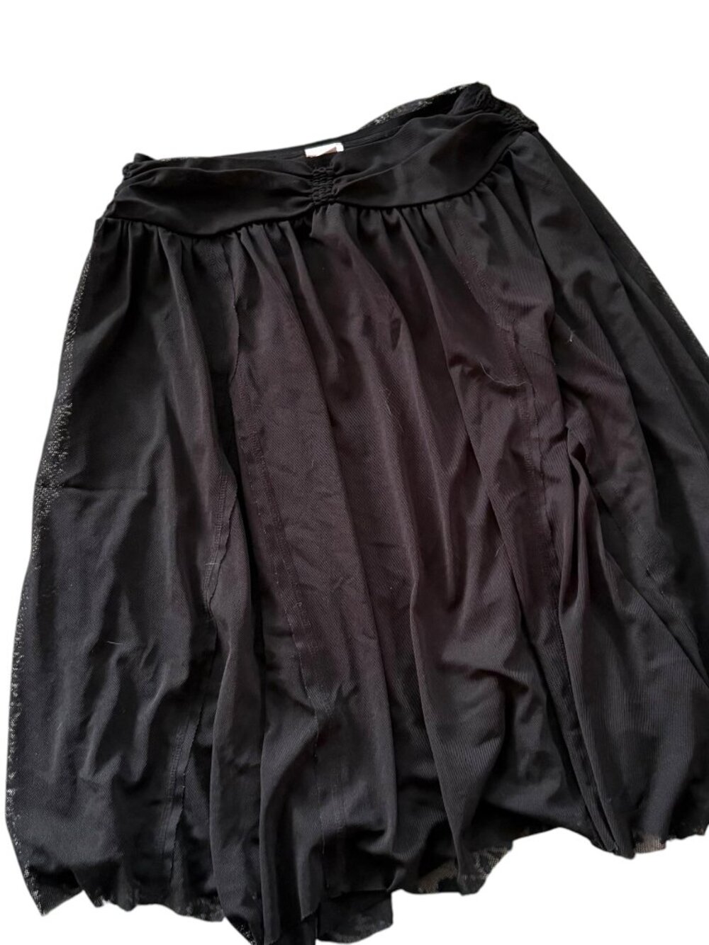Vtg Y2K Xhilaration A Line Skirt M Black Mesh Handkerchief Hem Vamp Whimsy Goth